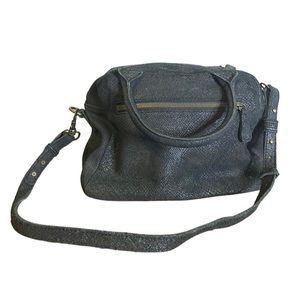 liebeskind Black snake embossed bowler handbag